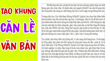 Tạo khung căn lề ranh giới cho văn bản || Create border alignment frame for text
