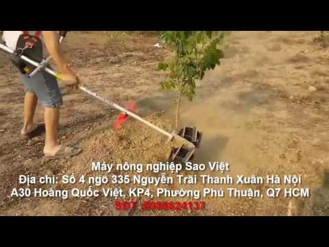 Video Máy xạc cỏ xới đất cầm tay honda GX35 cần thẳng giá rẻ - youtube