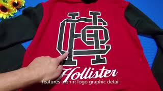 unboxing Hollister print logo Graphic hoodie & try on