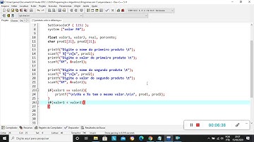 Exercício if else em C  Produto valor e diferença programa