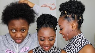 I CAN'T GRIP ANY BRAIDS?! No problem | PROTECTIVE STYLE | HIGH PUFF TRIANGLE BOX BRAIDS! hair howto