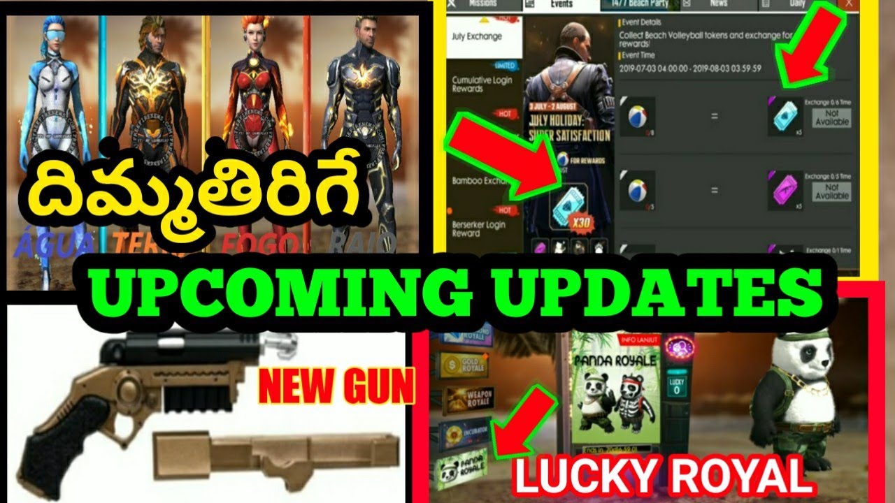 FREE FIRE UPCOMING UPDATES/PANDA IN LUCKY ROYAL,FREE 30 ... - 