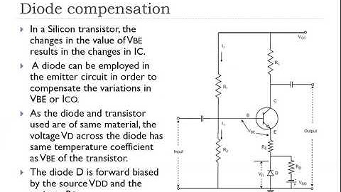 diode and thermistor compensation of BJT
