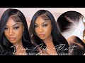 NO FRONTAL NEEDED! FLAWLESS DEEP SIDE PART BODYWAVE PRE PLUCKED CLOSURE INSTALL AT HOME! ! ft.UNICE