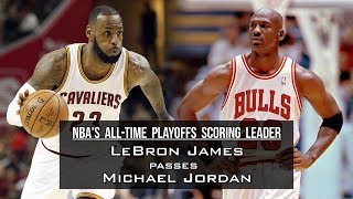 Lebron james passes michael jordan as nba’s all-time playoffs scoring leader