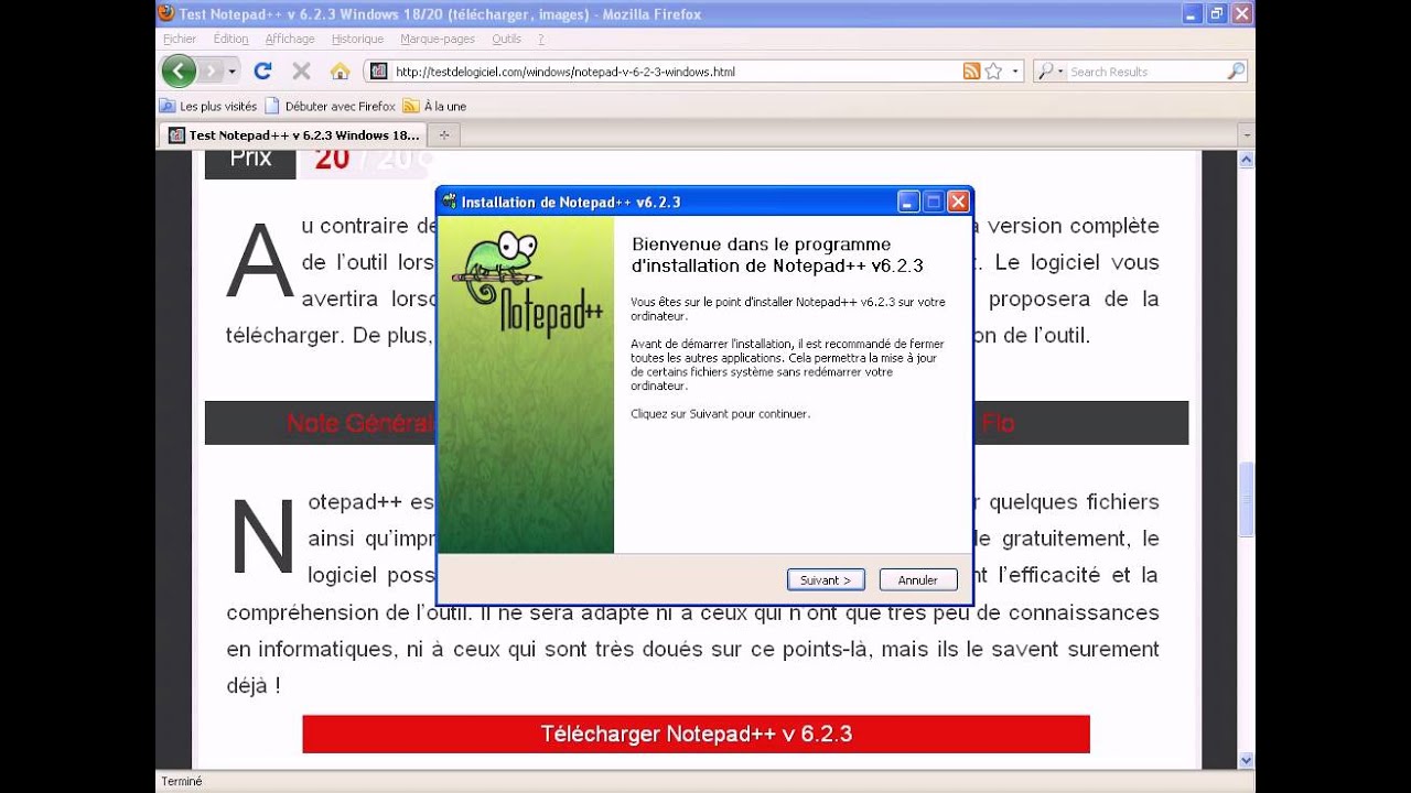 Télécharger et installer Notepad++ v 6.2.3 - YouTube