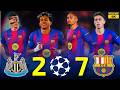 ملخص مباراة برشلونة ونيوكاسل 7 2 دوري ابطال اوروبا 2026 تعليق عصام الشوالي