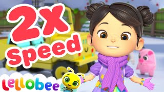 Sped Up Fun Snow Song ❄️ | Sped Up Nursery Rhymes | Lellobee ABC