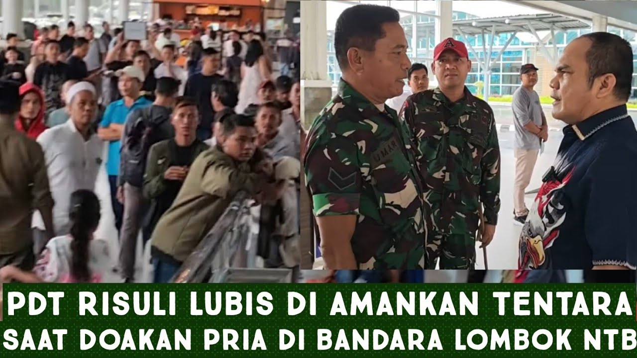 Pdt Risuli Lubis Di Amankan Tentara Saat Doakan Pria Di Kerumunan Orang Bandara Lombok NTB