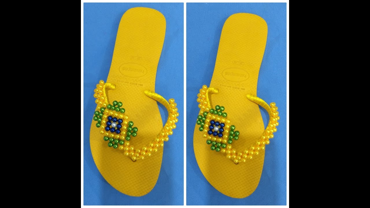 Sandália bordada bandeira do Brasil pap,passo a passo  cida reis  (DJ Anderson Lima )