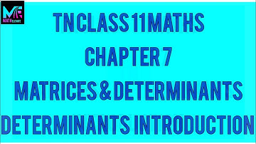 TN Class 11|Maths|Chapter 7|Matrices & Determinants|Determinants Introduction #Math Elevate