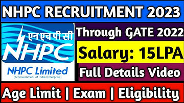 NHPC Recruitment 2023 | NHPC Trainee Engineer Recruitment 2023 | THROUGH GATE 2022 |