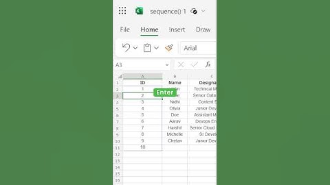 How to create automatic and dynamic number list in Excel? (Sequence Function) #shorts #excel