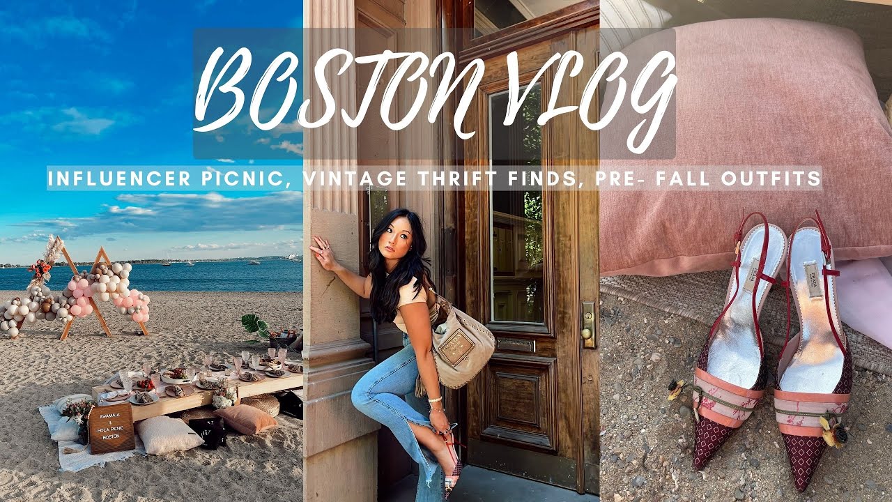 BOSTON VLOG   Influencer Picnic, New CUTS Merch, Vintage Thrifting Haul, Meeting new friends!