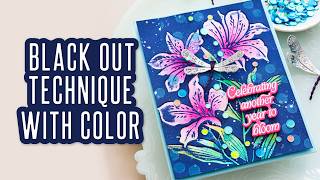 Embossing Folder Blackout Technique with Color + Blog Hop