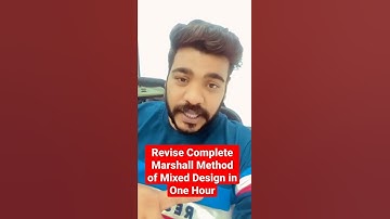 Revise Complete Marshall Method of Mixed Design in One Hour