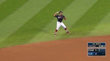 CWS@CLE: Lindor makes an incredible stop, jump throw