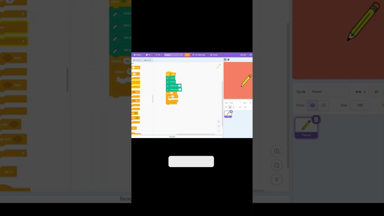 Scratch Programming.Circle drawing using scratch.