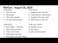 MetCon   August 20 2025
