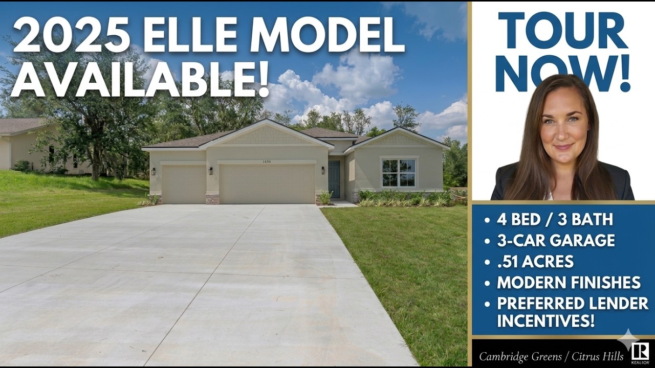Cinematic tour: 4 Bed/3 Bath Beauty on .51 Acres! | Citrus Hills- Inverness FL 2025 Elle Model Tour MLS#846499