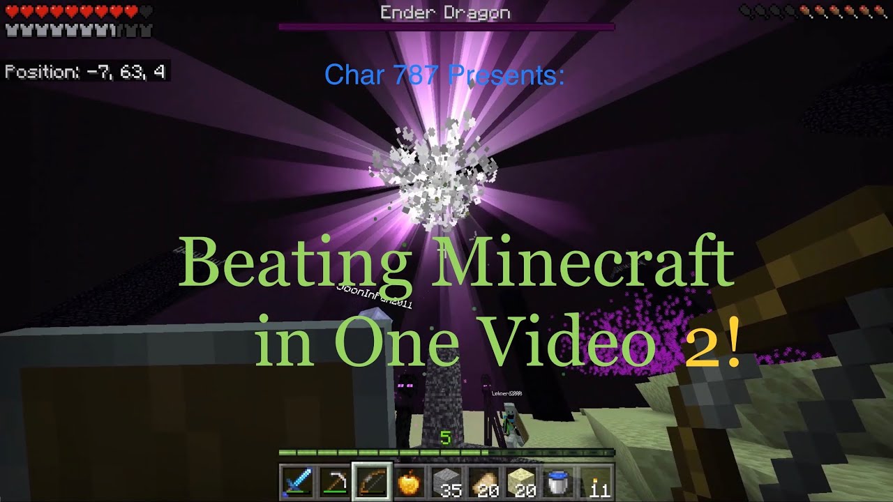 BEATING MINECRAFT IN ONE VIDEO - 2!