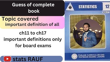 12th class stat important questions from papers point of view/stats rauf