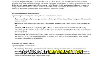 💧 Fog Harvesting Could Provide Water for Dry Cities | English Learning Environmental News