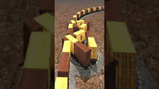 Extreme Dangerous Train Crossing On Diamond Unique Railroad 😵 BeamNG Train simulator 3D #shorts