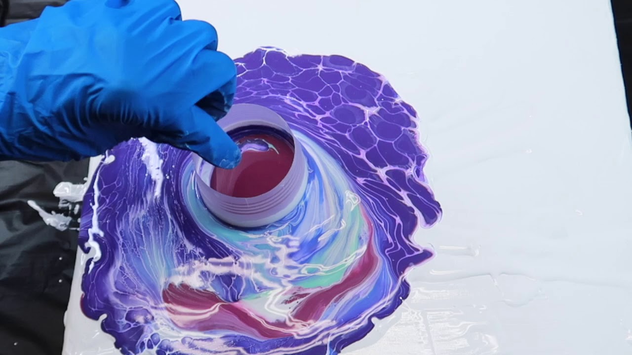 Fluid Art Open Cup Acrylic Pour Technique - YouTube