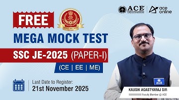 SSC JE 2025 Paper - I | Gratis Mega Mock Test | Registreer vóór 21 november 2025 | ACE Online