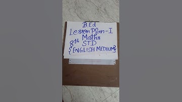 B.Ed | Lesson plan 1| 8th STD Maths | English medium