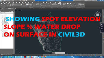 Spot elevation Slope percentage & water flow direction on surface in civil3D