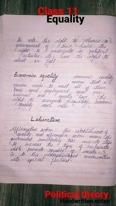Class 11 Political Theory Chapter 3 EQUALITY Handwritten NOTES YouTube class-11-political-theory-chapter-3-equality-handwritten-notes-youtube