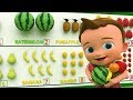 Learn Numbers and Fruits for Children with Little Baby Fun Play Learning Fruits Numbers Toy Set 3D