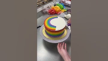 Rainbow Cake🌈 #cake #shorts