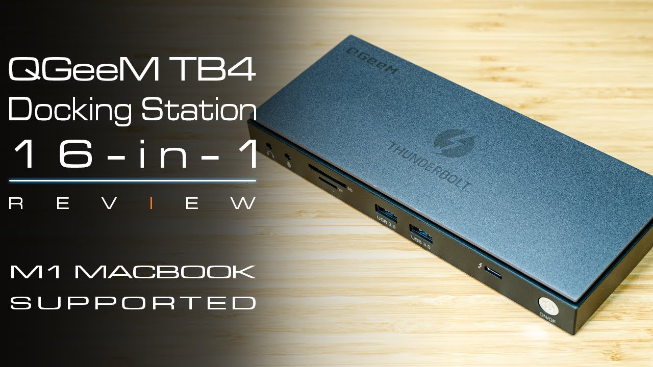 Thunderbolt 4 Docking Station, QGeeM Universal Quadruple Display  Thunderbolt 4 Dock 4K or Single 8K, 16 in 1 USB C Laptop Docking Station,  Compatible