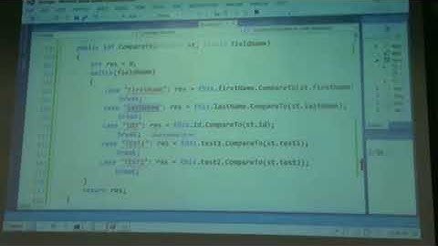 C# Tutorials :Video Lecture 20B   Interfaces   IComparable