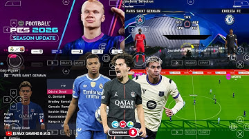 eFootball PES 2026 PPSSPP Android Offline PS5 Camera | Efootball 2026 PSP Full Update & 62+ Stadiums