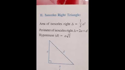 area of isosceles right triangle