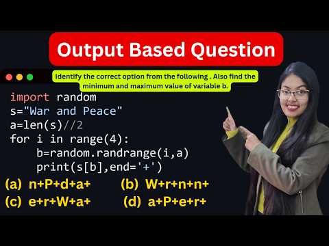 Output Based Question - 29 | Question based on random module | Class 12 Computer Science