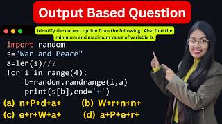 Famous Output Based Question - 29 | Question based on random module | Class 12 Computer Science Profile