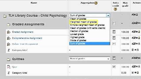 Setting the Grade Book Aggregation Method