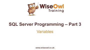 SQL Server Programming Part 3 - Variables