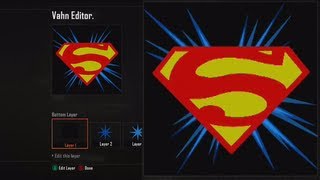 Call of Duty Black Ops 2 Emblem Editor Tutorials - Black Ops 2 - Amazing Superman Emblem Tutorial (Superman) Playercard