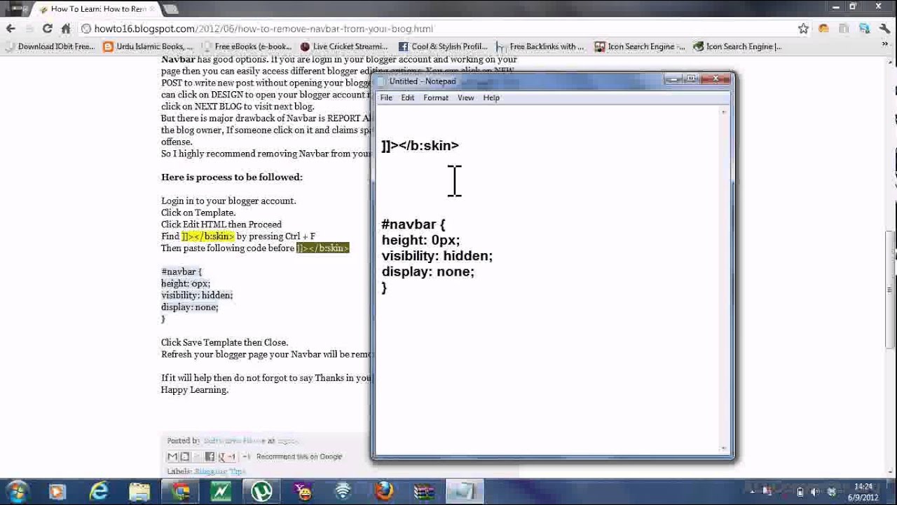 How to Remove Navbar from your Blog