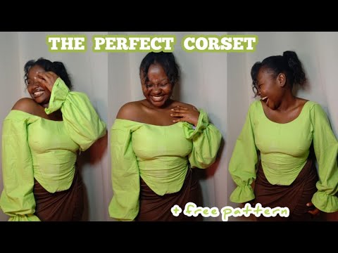 How to make the perfect long puff sleeved corset that  does not expose your bust| free pattern