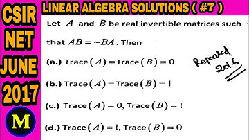 CSIR NET JUNE 2017 LINEAR ALGEBRA