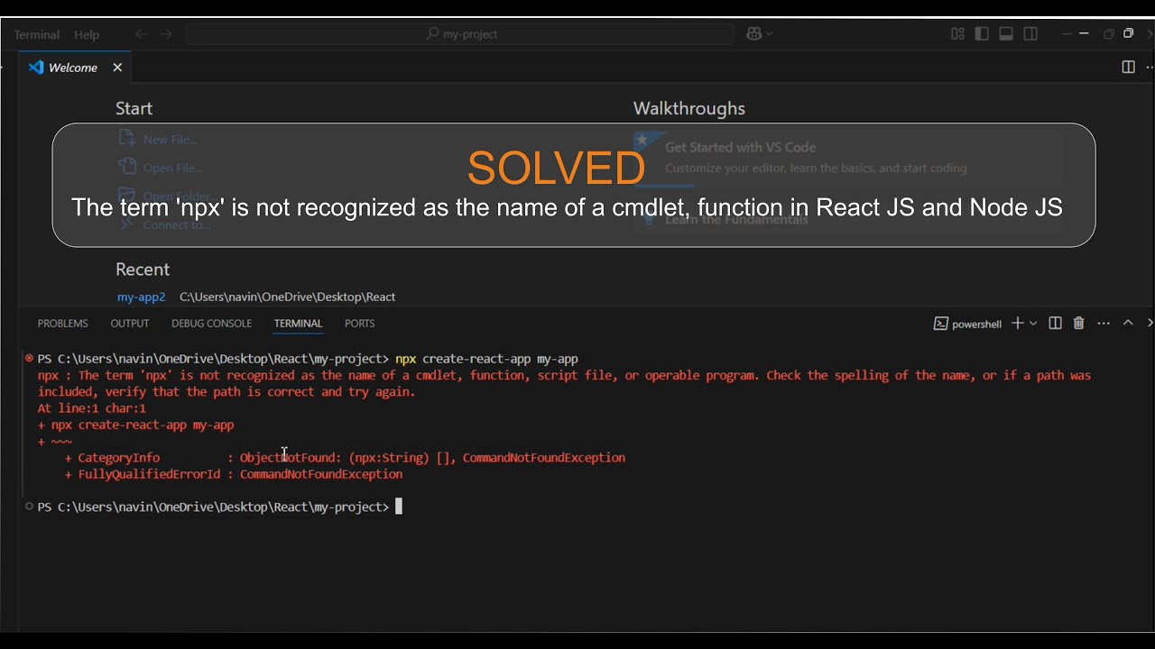 SOLVED - The term 'npx' is not recognized as the name of a cmdlet ...