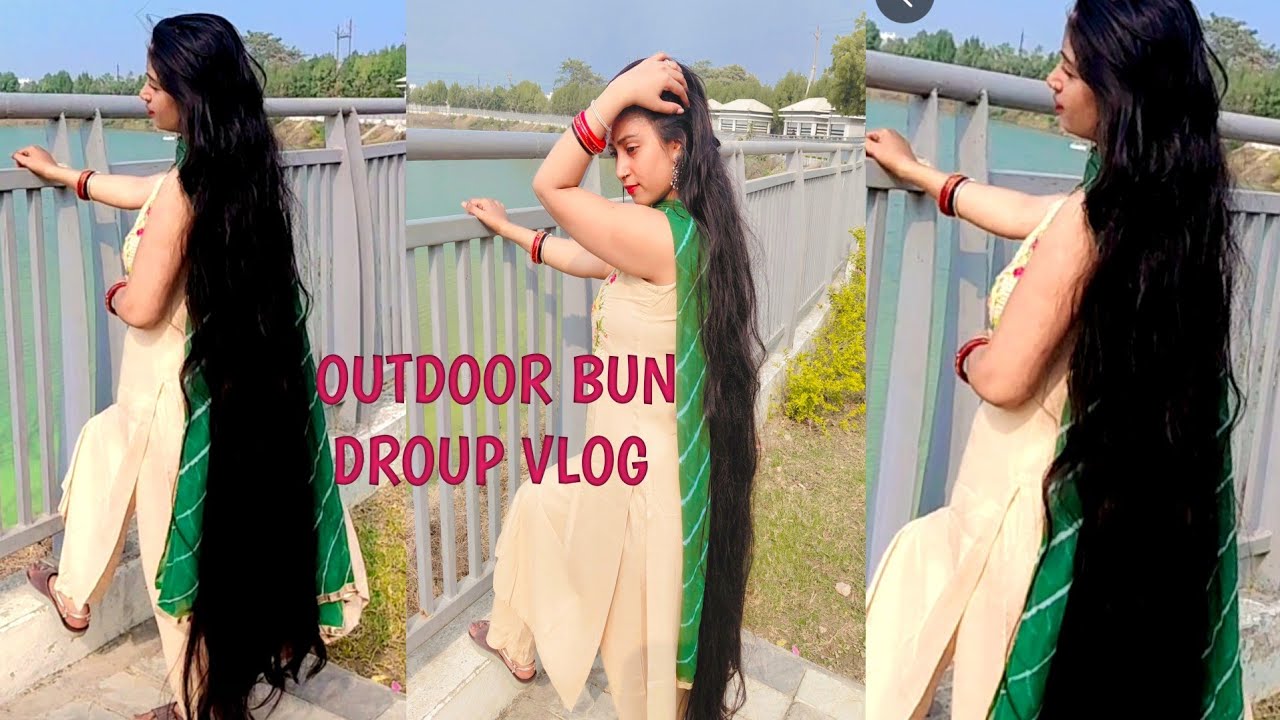 Видеоблог о прическе «длинная прическа-пучок» на открытом воздухе 