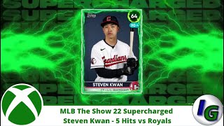 MLB The Show 22 Supercharged Steven Kwan 5 Hits vs Royals 